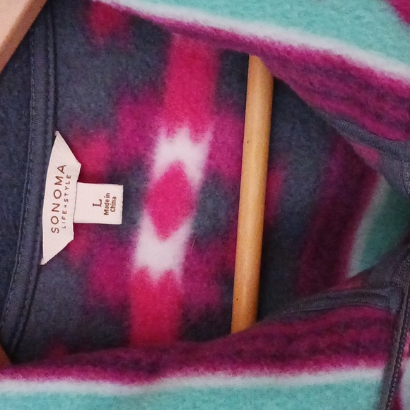 Sonoma Aztec Western Sweater. Size L. Soft & Cozy Zipper Closure NWT - Picture 2 of 3
